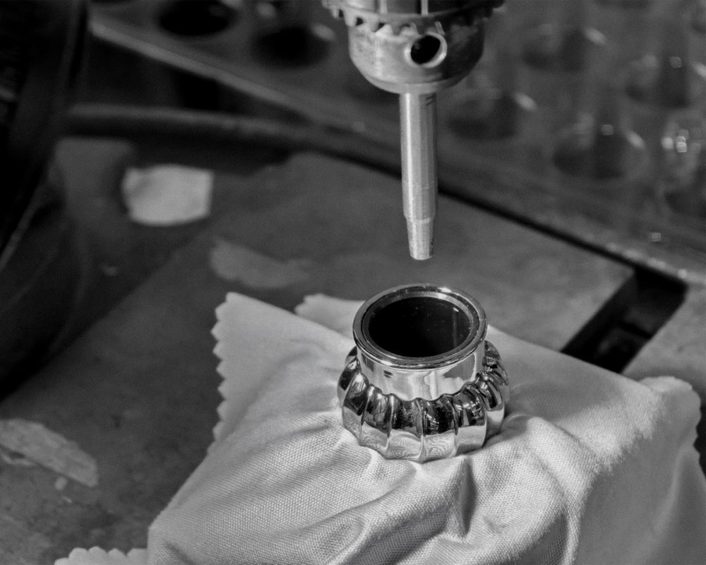 Close-up of Moëhr zinc cap being assembled