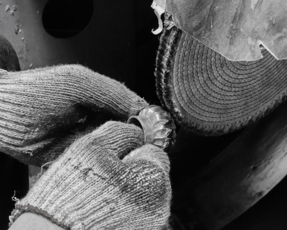 Hand  polishing of Moëhr zinc cap